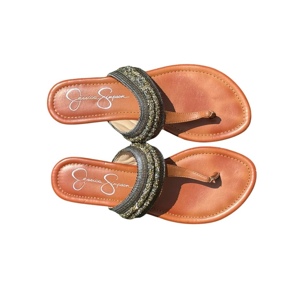 Jessica Simpson JS-Kina Women’s Size 7 Rhinestone Thong Sandals